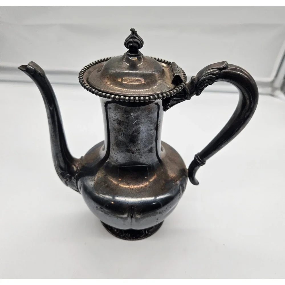 Hartford Sterling Co Quadruple Plated Silver Antique Teapot 11000 Victorian